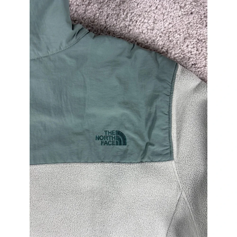 The North Face Fleece Jacket Full Zip Green Gray‎ Men's Size Medium